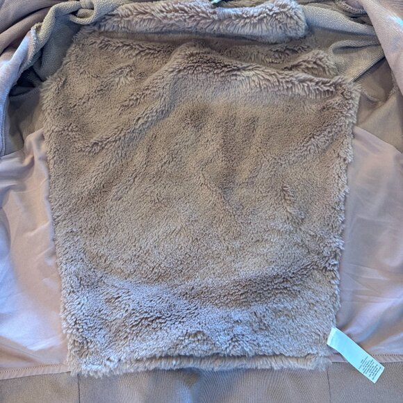 Athleta Triumph Luxe Shine, sherpa lined, full zip hoodie Dogwood Mauve sz XS - Picture 10 of 12